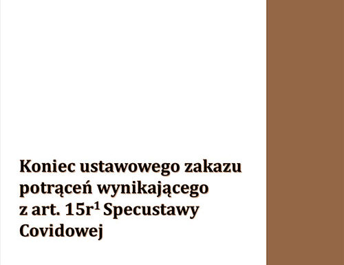 06/22 Koniec ustawowego zakazu potrąceń wynikającego z art. 15r1 Specustawy Covidowej