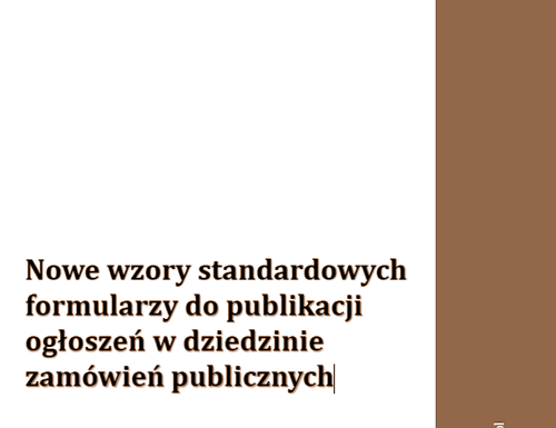 02/23 Nowe wzory standardowych formularzy do publikacji ogłoszeń w Dzienniku Urzędowym